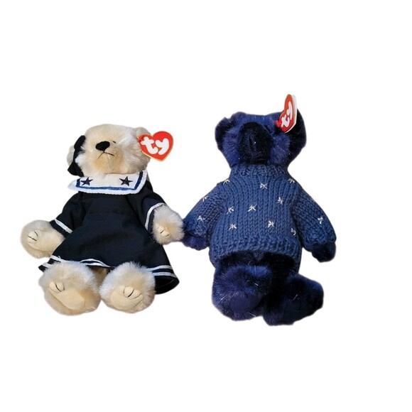 Vintage TY Attic Treasures Lot of 2 Breezy and Orion Navy Sailor Universe - Picture 1 of 5
